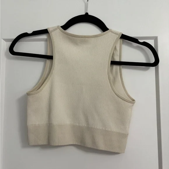 Garage Cream Ribbed Crop Tank Top - Picture 2 of 2
